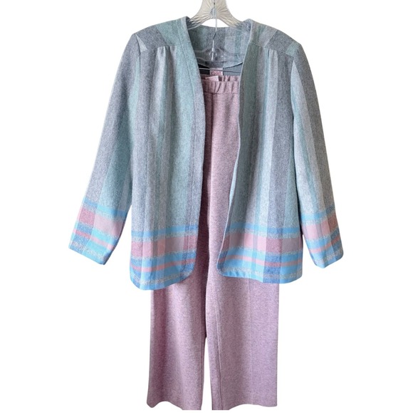 Graff Pants - Vintage 80s Graff Californiawear Knit Jacket Pants 2 Piece Lounge Pant Set L